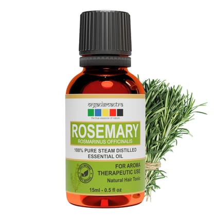 Organix Mantra Rosemary Essential Oil for Hair Growth, Hair Fall Control and Nourishment, Skin Care | 100% Pure, Natural, Undiluted | 15ml Organix Mantra Rosemary Essential Oil for Hair Growth, Hair Fall Control and Nourishment, Skin Care | 100% Pure, Na
