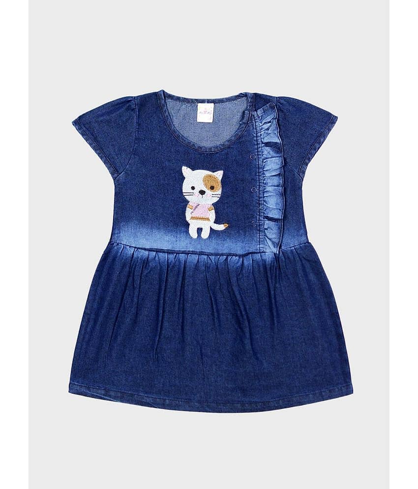 Me N My CLOSET Pack of 1 Baby Girls Denim Frock ( Blue )