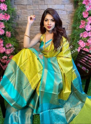 Zari Work Silk Saree With Blouse Piece
