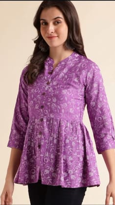 Reyon Striped Short Kurti Reyon Striped Short Kurti