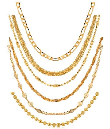AanyaCentric Gold Plated Chains Combo ( Set of 6 )