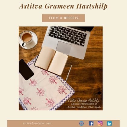 Hand Block–Printed Floral Cotton Placemats 