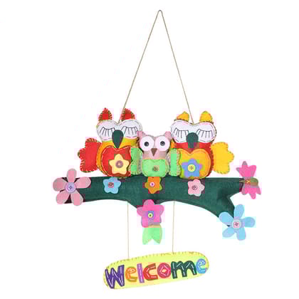 FAIRBIZPS Handcrafted Door Hangings for a Warm Welcome, Owl. Welcome (Multicolor),Traditional Handmade Door Hanging