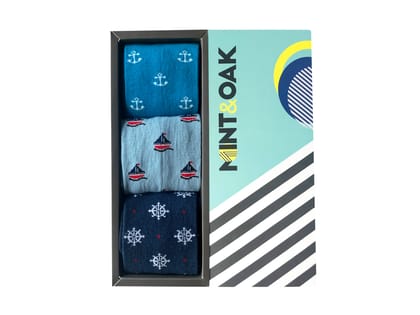 Ahoy Mate Set-of-3 Crew Socks for Men