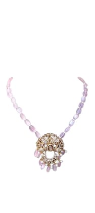 Pink Beads chain with Stone locket