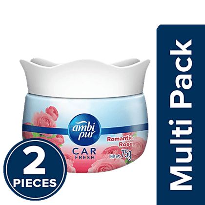 Ambipur Car Freshener Gel - Romantic Rose, 2 X 75 g Multipack