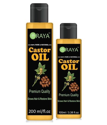 ORAYA 100% Pure & Natural Premium Castor Oil (300 ml) 200+100 ml 300 ml Pack of 2