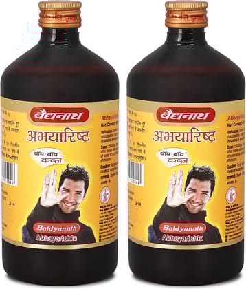Baidyanath Abhayarisht 450ml (Pack of 2) Useful in Piles, Constipation, Indigestion and Abdominal problems