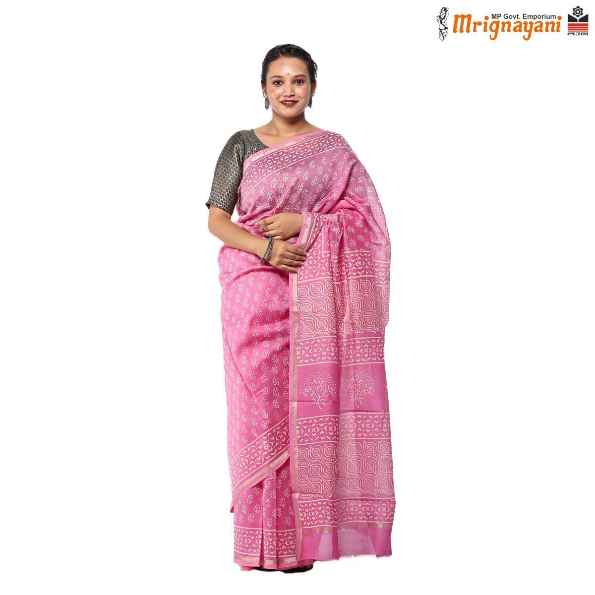 HANDLOOM CHANDERI SILK SAREE WITH BLOUSE (SKU - 1SCZ01250522 , SAREE - 1244)