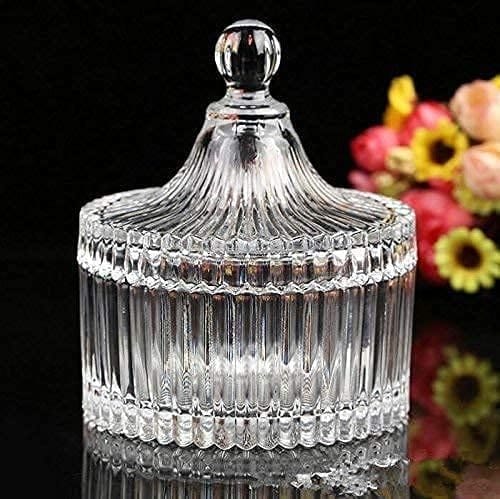 Glass Mukhwas Jar with Lid | 200 ML | Attractive Designer Candy Jar | Multi-Purpose Bowl | Decorative Container For Pickle, Food nuts |