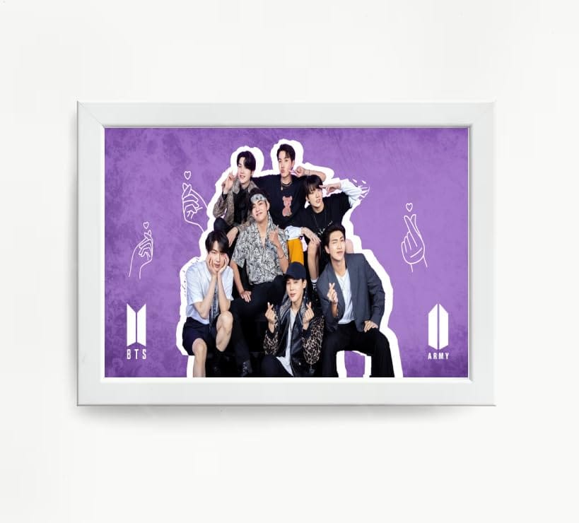 NOKKES Bts Army Bangtan Boy V suga J-Hope Jungkook Jin Jimin Rm 5X7 Inch Size Photo Frame Photo Home Office_EQW214