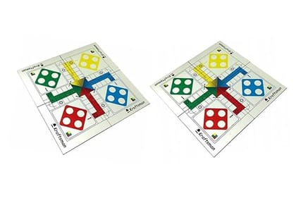 Braintastic Wooden Portable Ludo Board Game with Travel Pouch Included for Pawns and Dice Made in India for Kids and Adults (Pack of 2)
