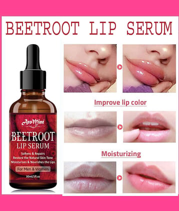 Aromine Beetroot Lip Serum - For Glossy, Shiny & Soft Lips Moisturizing & Nourishing) Men & Women Face Serum 30 mL