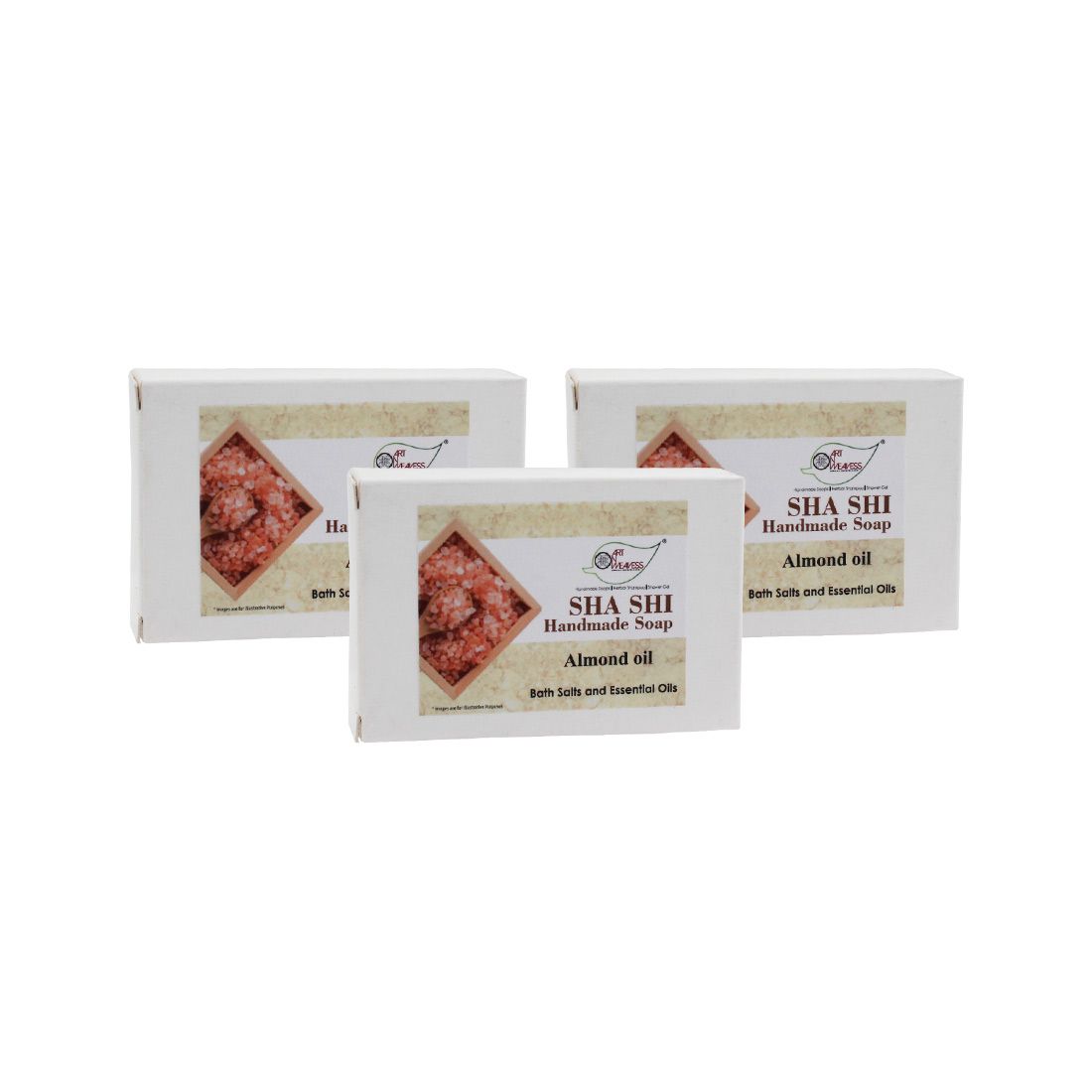 Artnweavess Almond Oil E Oil Bathsalt Handmade Soap NT, 100 gm - Pack of 3