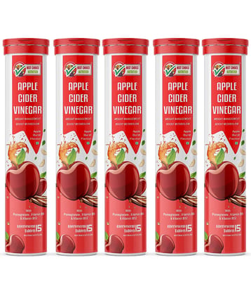 Best Choice Apple Cider Vinegar Tablets Effervescent Tablets for Weight Loss Apple Flavour 15 No.s (Pack of 5)