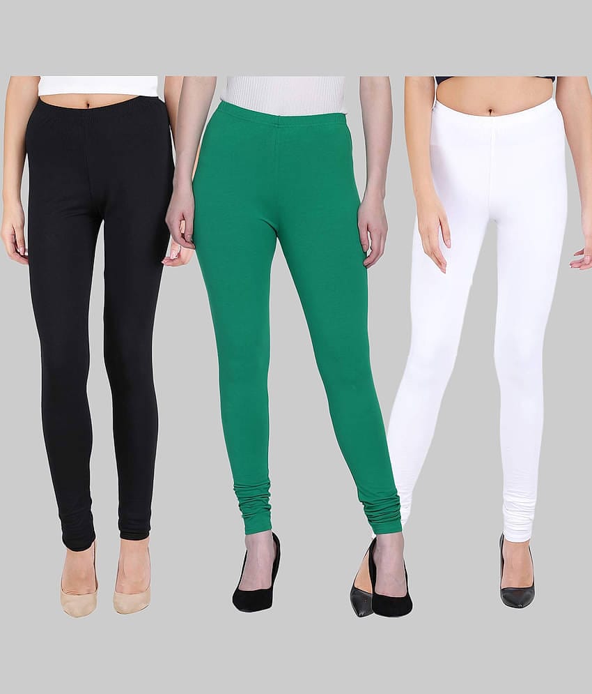 FnMe - Multicolor Cotton Women's Leggings ( Pack of 3 )