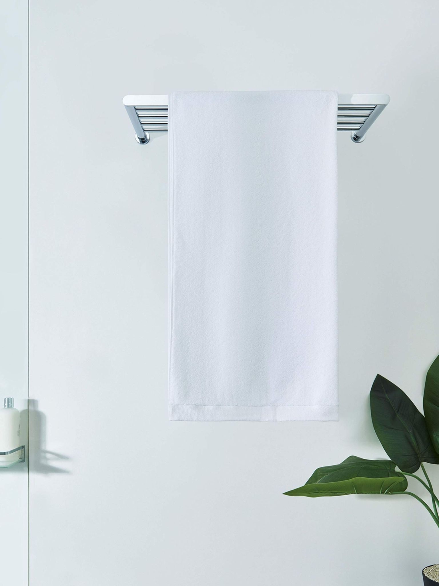 DDECOR - Pioneer Collection 100% Cotton Bomboo Plains And Textures Pattern  Bath Towel |75 CM X 150 CM| - White