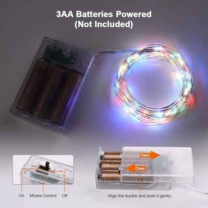 Diwali Decorative LED Fairy Lights 5M Multicolor Copper Wire String Lights, Battery Operated, Waterproof Twinkle Lights for Home, Balcony, Bedroom & Festival Decoration Diwali Decorative LED Fairy Lights 5M Multicolor Copper Wire String Lights, Battery Operated, Waterproof Twinkle Lights for Home, Balcony, Bedroom & Festival Decoration