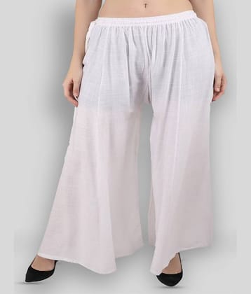 Aadrika - White Rayon Flaired Women's Palazzos ( Pack of 1 )