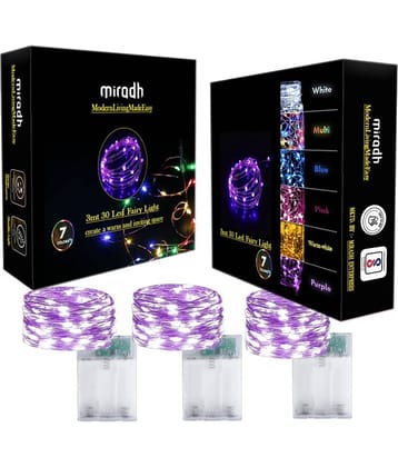 MIRADH - Purple 3Mtr String Light ( Pack of 2 )