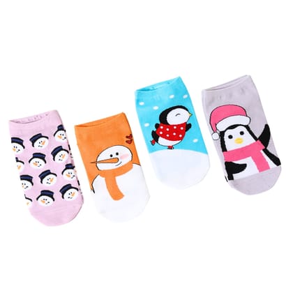 Thela Gaadi Penguin and Friends Socks (Pack of 4 Pairs)