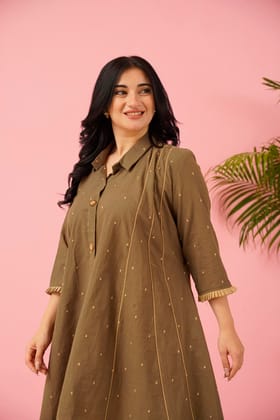 Aline Tunic Co-ord Set in Brown Aline Tunic Co-ord Set in Brown