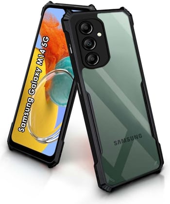 PLUGTECH Slim Shockproof Case | Matte Black Soft | Drop Protection | Precise Cutouts | Premium Mobile Cover for Samsung Galaxy M14 5G