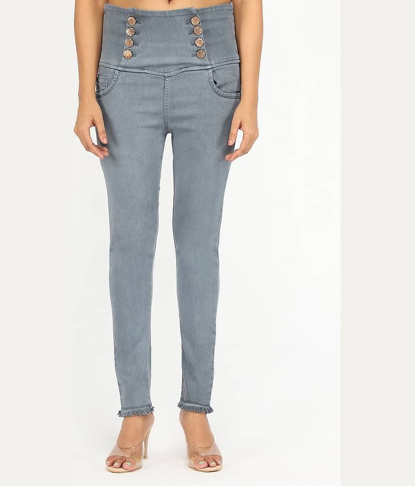 AngelFab - Light Grey Denim Skinny Fit Women's Jeans ( Pack of 1 )