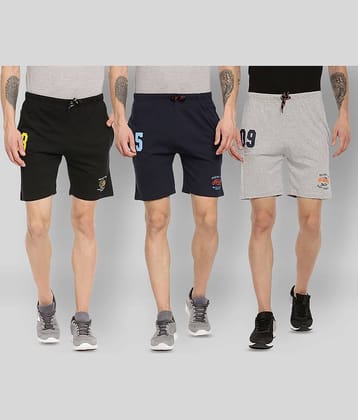 Ardeur - Multi Cotton Blend Men's Shorts ( Pack of 3 )