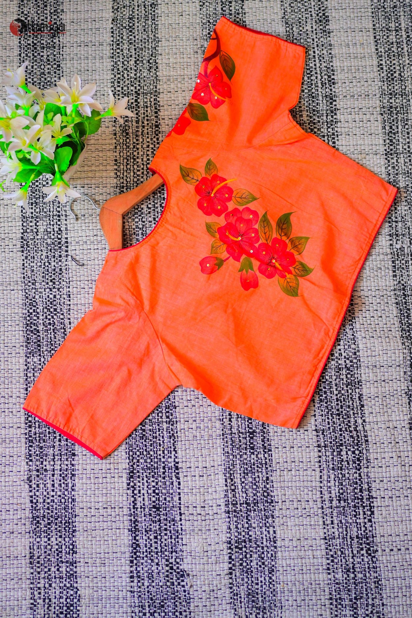 Meadow Breeze peach Blouse-L