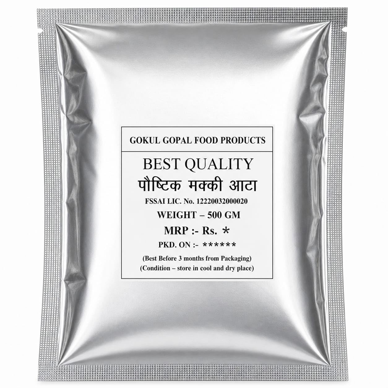 Gokul Gopal Makki Aata, 500g, Gluten Free, Rich in Vitamins & Minerals, Zero Preservatives, Heart Healthy, Energy Booster