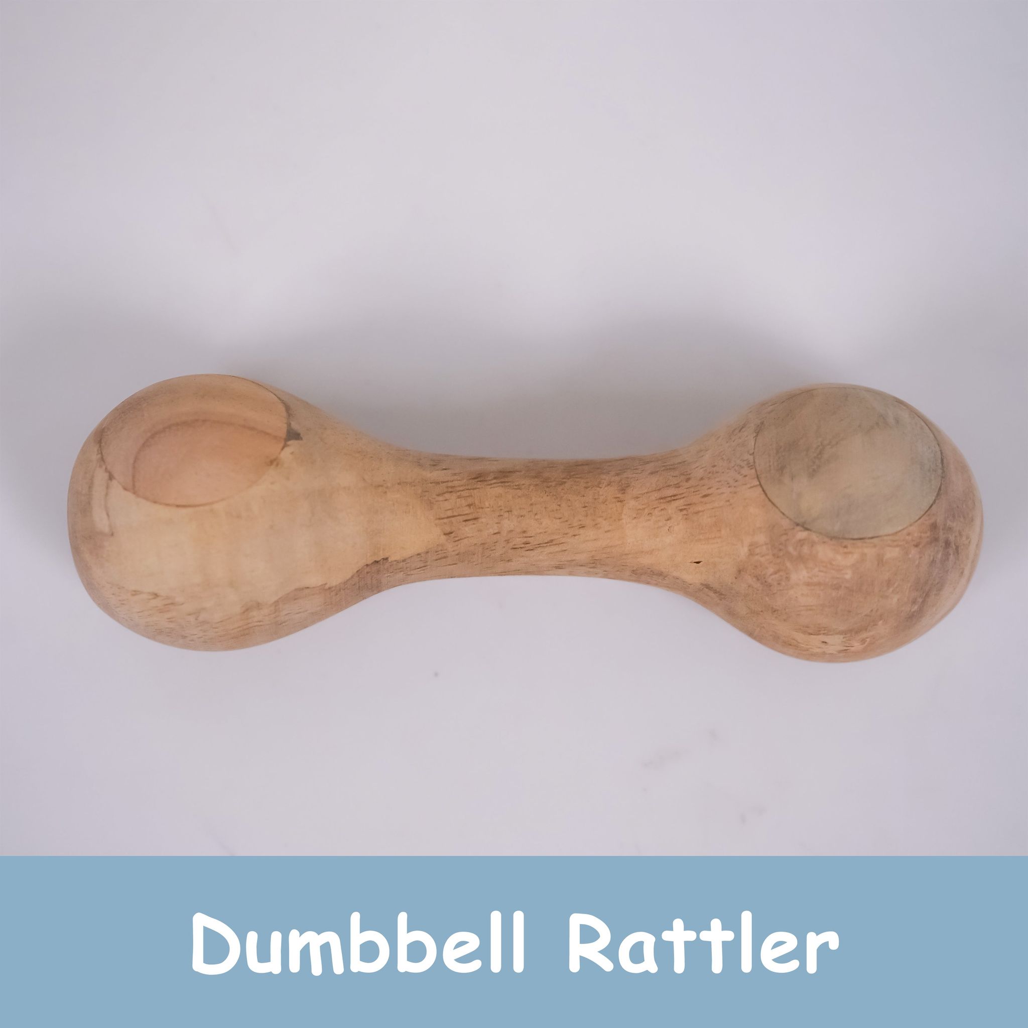 Neem Wood Dumbbell Rattle Toy