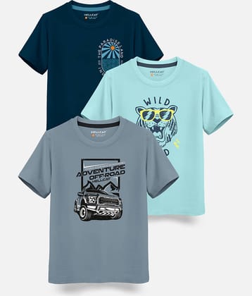 HELLCAT Pack of 3 Boys Cotton Blend T-Shirt ( Multicolor )