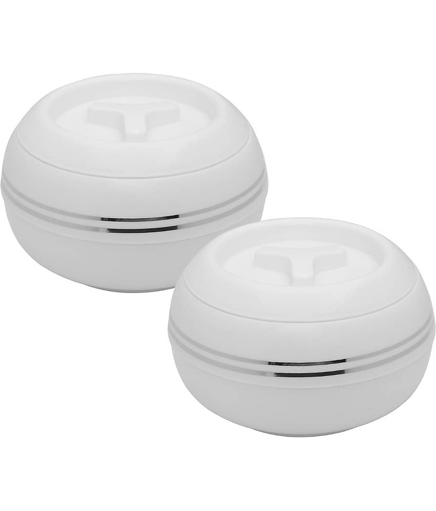 Jaypee Plus White Plastic Serve Casserole ( Set of 2 , 900 mL )