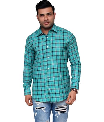 Aish N Ridh Cotton Regular Fit Checks Men's Casual Shirt - Green ( Pack of 1 )