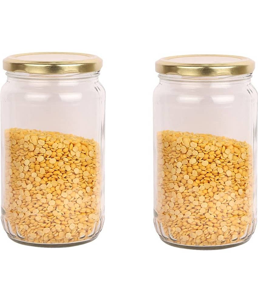 AFAST Glass Container Glass Transparent Utility Container ( Set of 2 )