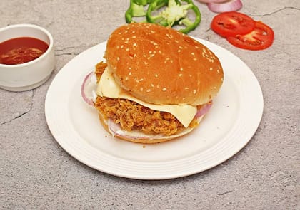 Juicy Crispy Chicken Cheese Thigh Burger
