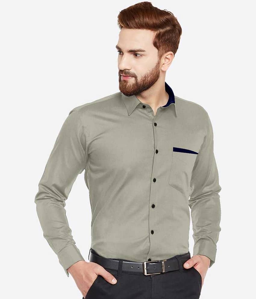VERTUSY - Grey 100% Cotton Regular Fit Men's Casual Shirt ( Pack of 1 )