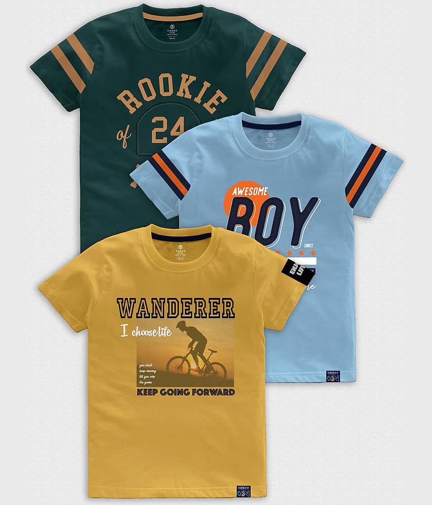 CODEZ Pack of 5 Boys Cotton Blend T-Shirt ( Multicolor )
