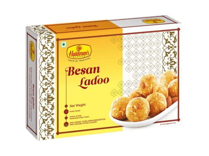 Haldiram's Besan Ladoo Packed Sweets - 500 Gm - Pack of 2