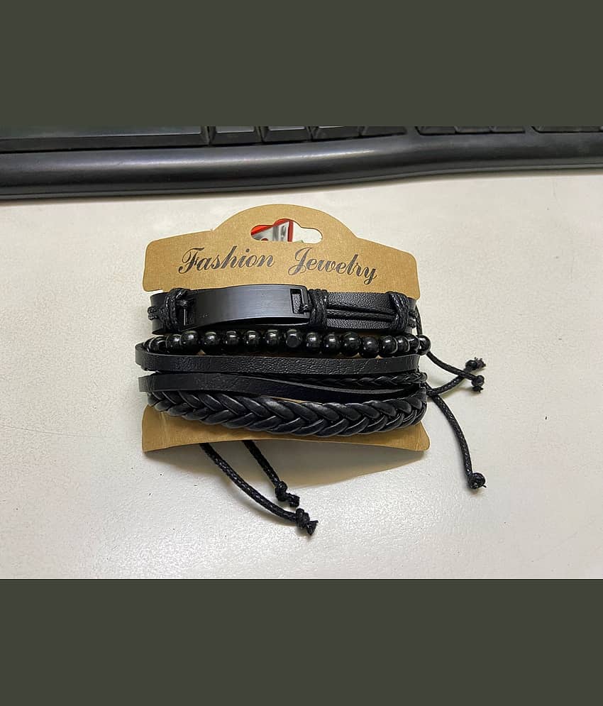 Thrillz Black Bracelet ( Pack of 4 )