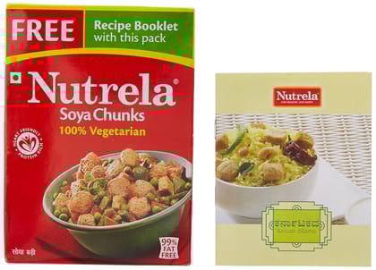 Nutrela Soya Chunks, 200g with Free Recipe Booklet