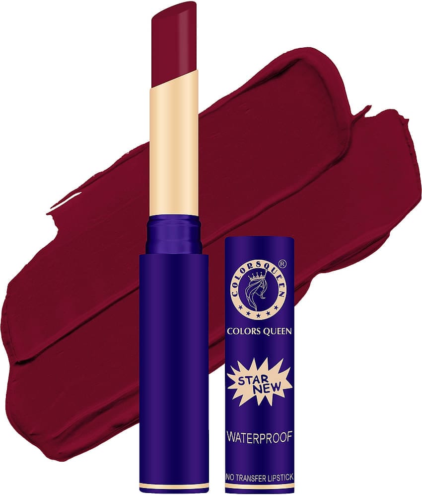 Colors Queen Waterproof Matte Lipstick With Smooth Application, Hot Maroon (Shade - 825)