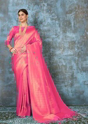 Royal Raspberry Pink Kanjivaram Saree