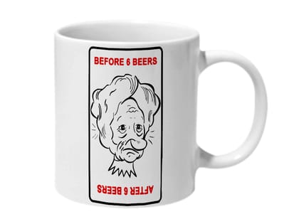 Multicolor Before 6 Beers After 6 Beers Ceramic Mug