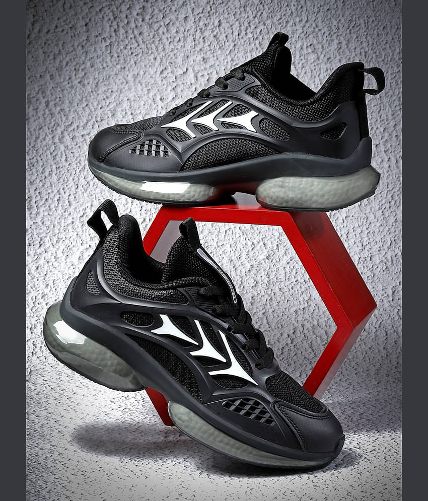 Action - Black Girl's Running Shoes ( 1 Pair )