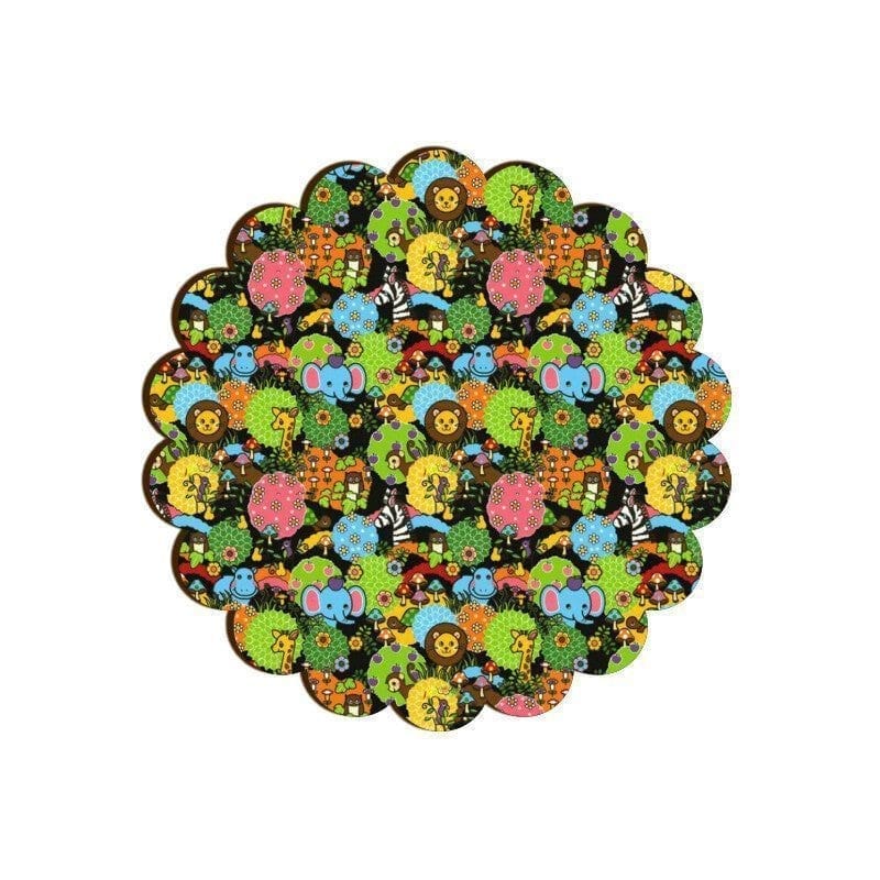 Retro Jungle Party Scallop Coaster