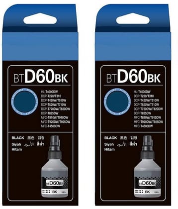 KALAR BROTHER Ink For BT-D60BK Black Pack of 2 Cartridge for T220,T420,T520,T820, T310,T510,T710,T910,T4500,T920,T4000