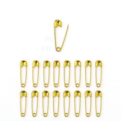 Safety Pin Golden Small (24 Pieces) � 27 mm Long Small Size Golden Color � Multipurpose Pins � Rust Resistant � Ideal for Saree � Kurta � Crafts � Mini Hook � Safety Pins for Women Saree