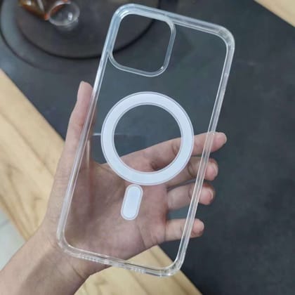 Premium Transparent Ultra Hybrid Mag Safe Compatible TPU & PC Back Case By iSerieshub For iPhone-iPhone 15 Pro Max